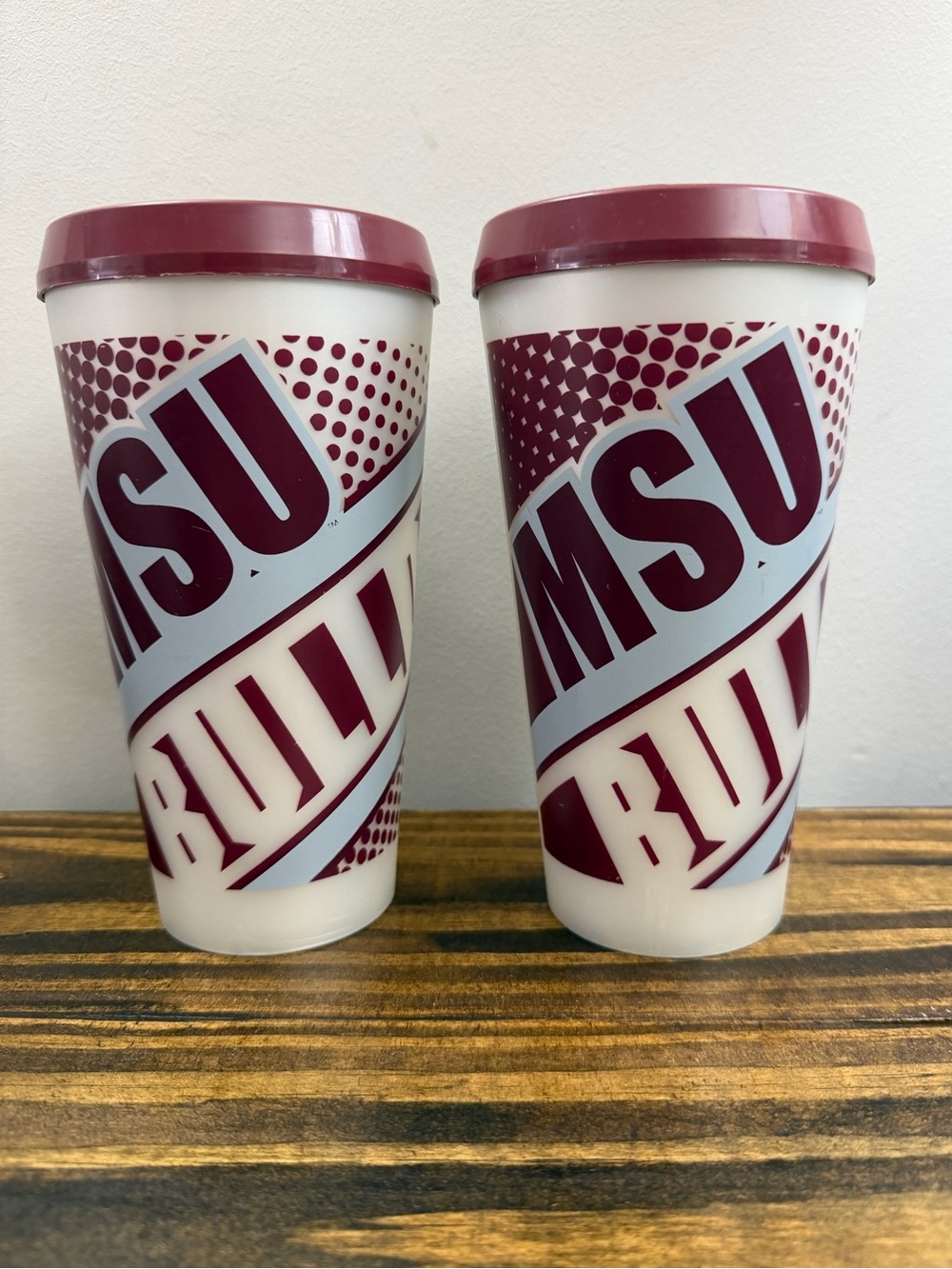 Set of 2 Mississippi State Bulldogs Team Spirit Travel Tumblers Cups & Lids